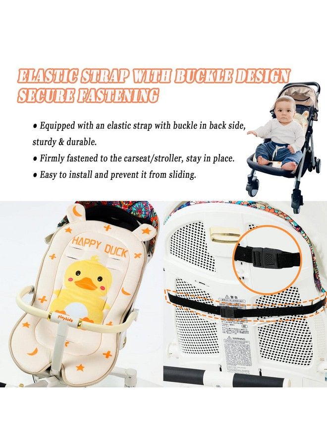Letton Baby Seat Pad Liner For Stroller Universal Breathable Infant Carriage Cushion Ultrasoft Infant Car Seat Insert Cushion Perfect For Car Seat Stroller Yellow Duckling - Image 4
