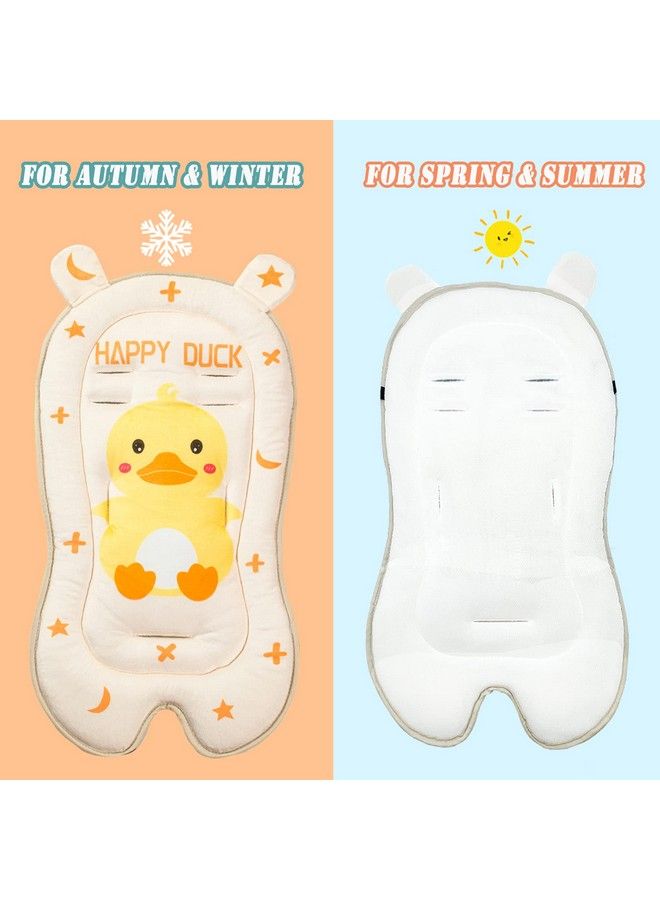 Letton Baby Seat Pad Liner For Stroller Universal Breathable Infant Carriage Cushion Ultrasoft Infant Car Seat Insert Cushion Perfect For Car Seat Stroller Yellow Duckling - Image 3