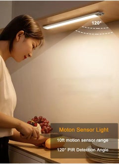 Alruht Motion Sensor Light, 3-Color Dimming LED Rechargeable Under Cabinet Night Light, Slim Magnetic Closet Light, Wireless Light for Kitchen, Staircase, Wardrobe, Hallway  - Image 5
