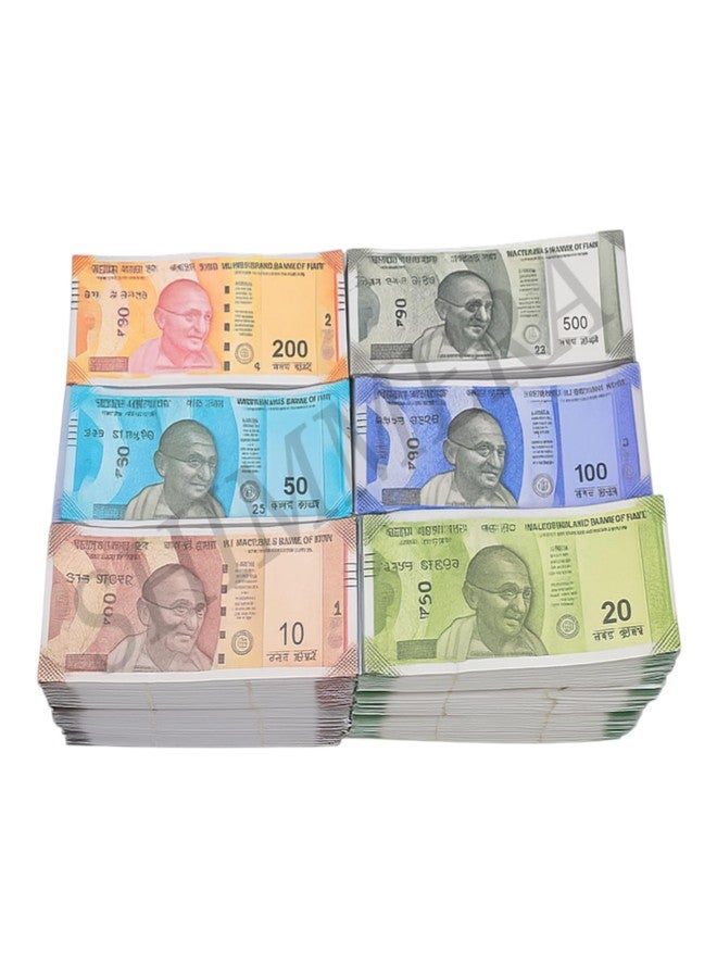 Shimmera 600 Fake Currency Notes for Kids, 100 x 6 = 600 Playing Notes (10, 20, 50, 100, 200, 500) - Image 4