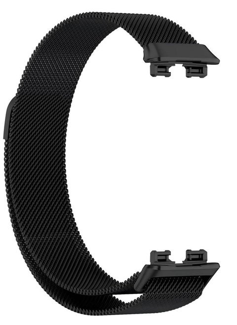 Stainless Steel Milanese Loop Band Watchband For HUAWEI Band 8/9 Black