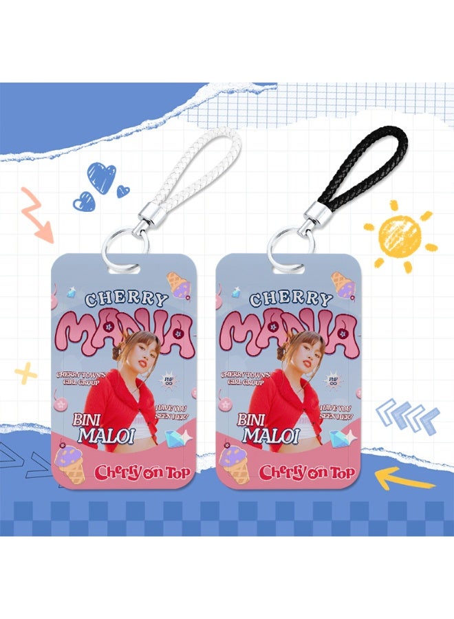 NIBEMINENT 1 - Piece BINI Kpop Photo Card Holder Pendant Key Chain ID Badge Holder ID Card Holder Photo Card Protector for School ID Office ID Access Card for Women Girls