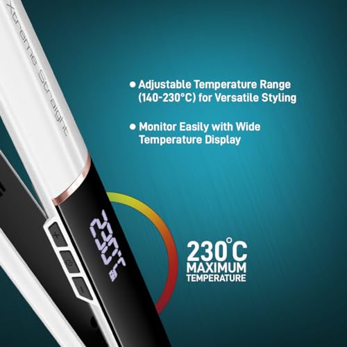 IKONIC Me Xtreme Hair Straightening Machine for Unisex|Quick Heating Ceramic Floating Plate|Digital Temperature Display Straightener Curler Styling Tool|360° Cord|Frizz-Free Shiny Salon Finish-Pearl - Image 4