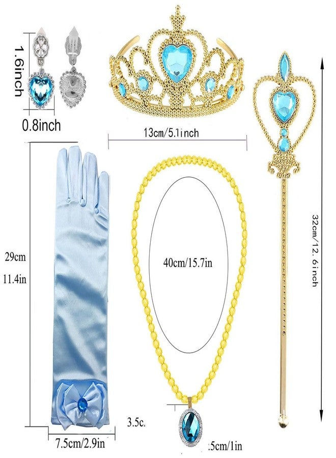 Yosbabe 6 قطع ملابس الأميرة ياسمين وإكسسوارات تنكرية للفتيات - تنكر الأميرة العربية ياسمين - رباط رأس، قفازات، تاج، قلادة، عصا، أقراط - حفلة هالوين تنكرية للأطفال - Image 5