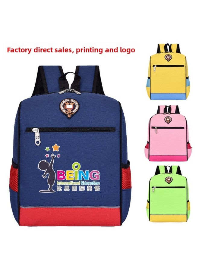 Custom-made Kindergarten Primary School Schoolbag Custom Printed Logo Training Counseling Agency Advertising Bag Wholesale-Color:Pink Large - Image 2