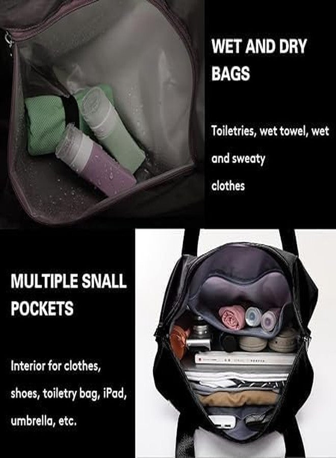 Keetly Foldable Duffle Bag for Travelling |Waterproof and Large Travel Bag for Women Luggage | Expandable and Multipurpose Large Capacity Weekender Carry Bag for Women Travel (Black) - Image 3