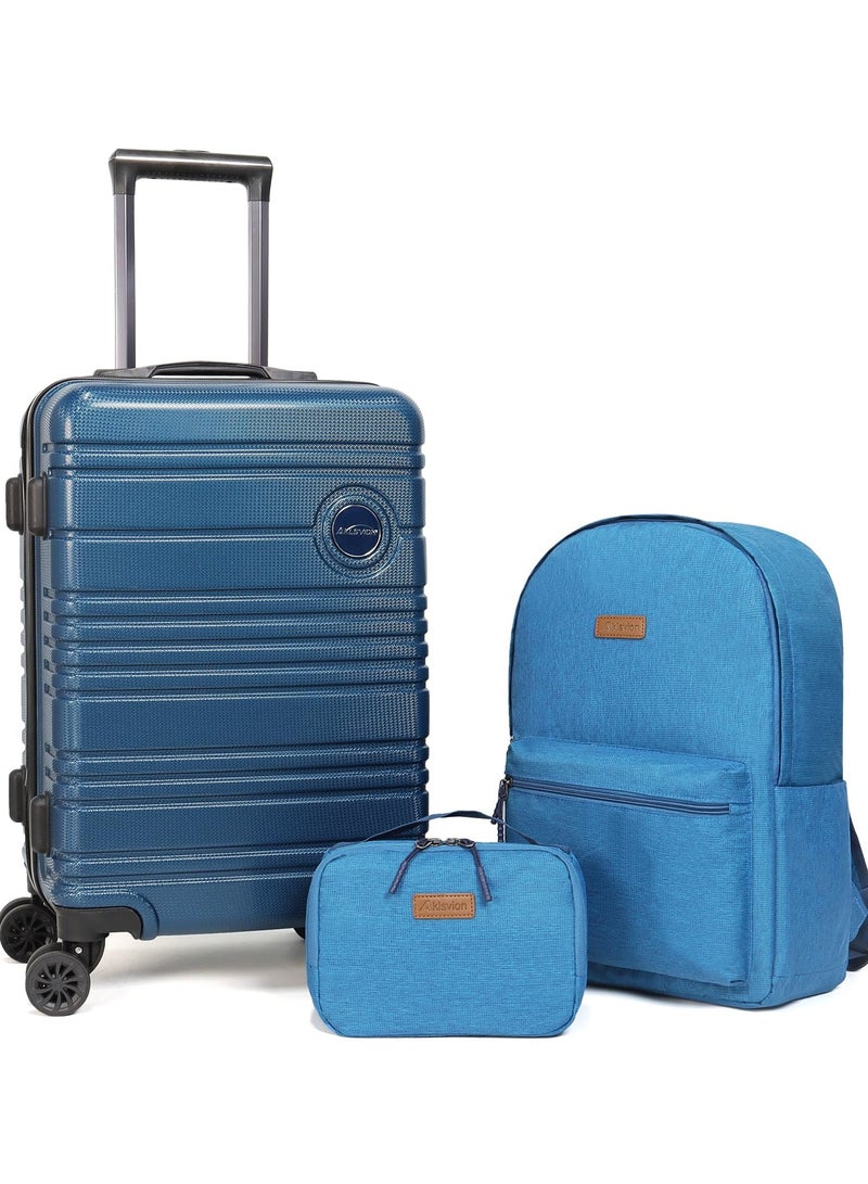 Aklsvion Aklsvion Hard Case Luggage Trolley For Unisex ABS+PC Lightweight 4 Double Wheeled Suitcase With Built In TSA Type Lock Navy Blue - Image 1