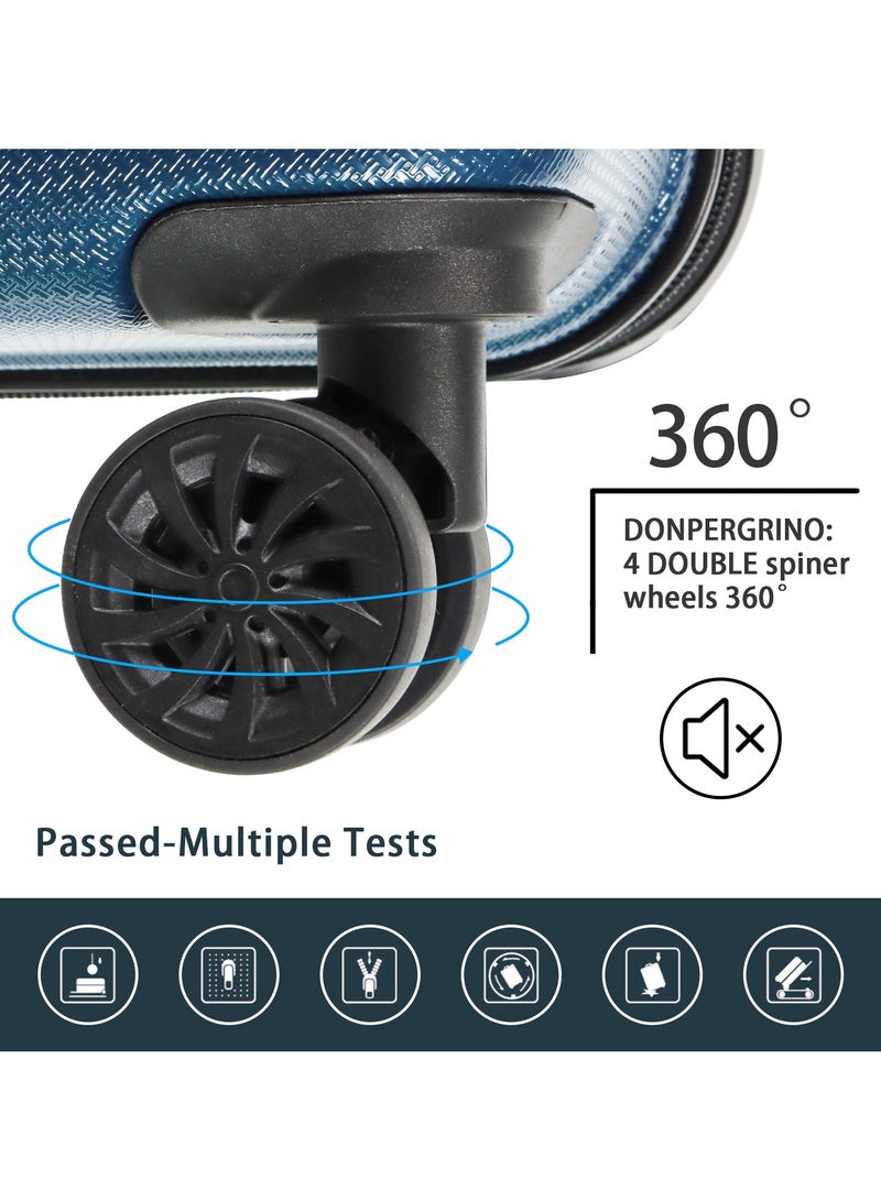 Aklsvion Aklsvion Hard Case Luggage Trolley For Unisex ABS+PC Lightweight 4 Double Wheeled Suitcase With Built In TSA Type Lock Navy Blue - Image 4