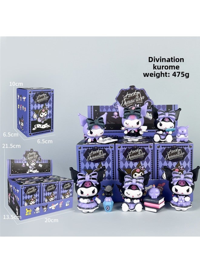 Sanrio Blind Box Kulomi Divination Melody Pa Cha Hand-run Cartoon Cute Model Ornaments Tide Play Batch-Color:Character Kurome 8-piece Set - Image 1