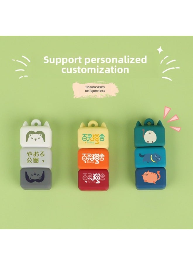 Generic - Creative Mini PVC Cat Cute Cartoon Car Music Mobile Phone High Speed U Disk Event Gift Usb-Color:Gradient Grey + Type-c Adapter-Capacity:3.0 High Speed 128g - Image 1