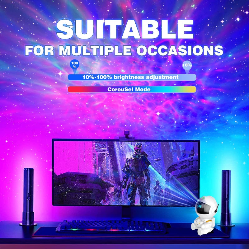 FSSQBFLC Astronaut Galaxy Projector, Star Projector Galaxy Light, Night Light for Kids, Nebula Ceiling LED Lamp, Room Decor, with Timer and Remote, Gifts for Birthdays - Image 3