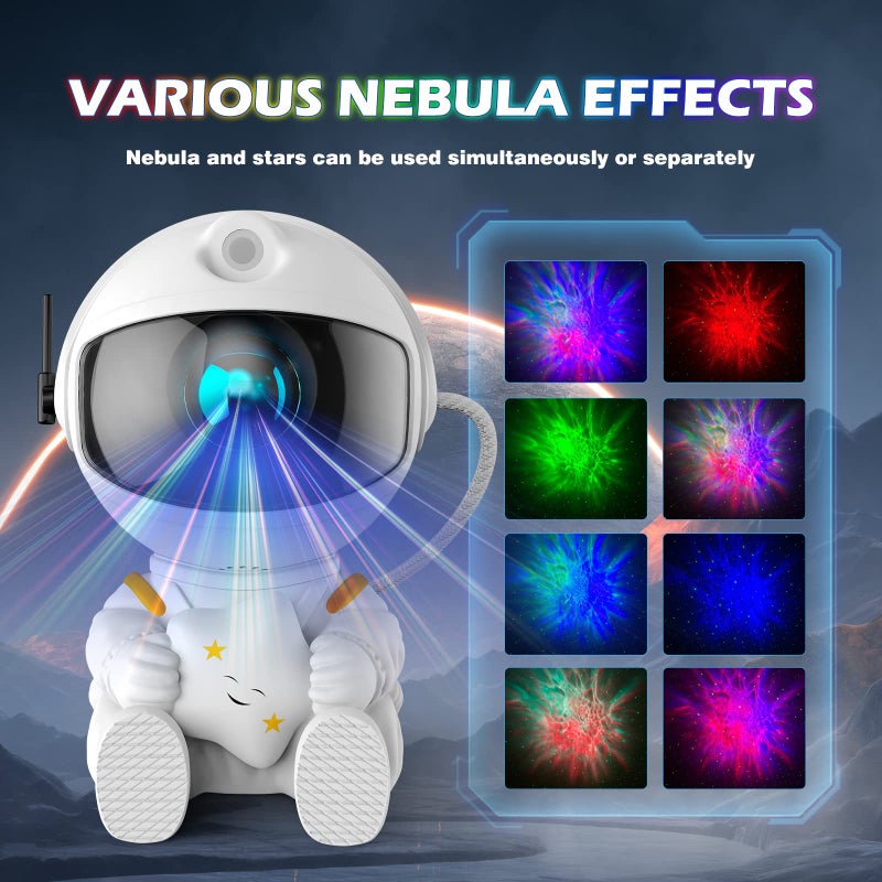 FSSQBFLC Astronaut Galaxy Projector, Star Projector Galaxy Light, Night Light for Kids, Nebula Ceiling LED Lamp, Room Decor, with Timer and Remote, Gifts for Birthdays - Image 2