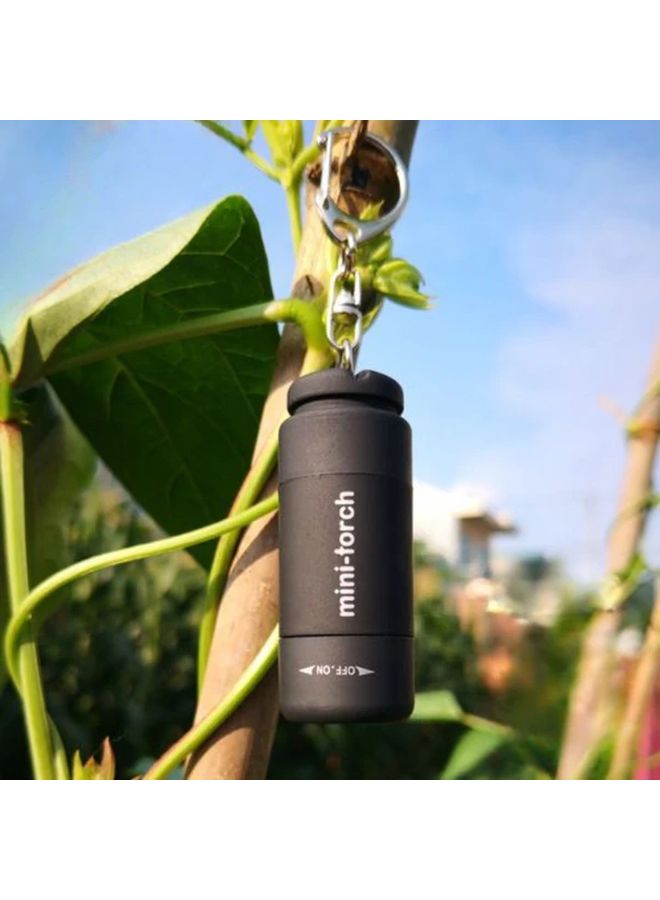 Black Mini Flashlight USB Rechargeable Keychain Ultra Bright Light For Camping Outdoor Home - Image 1