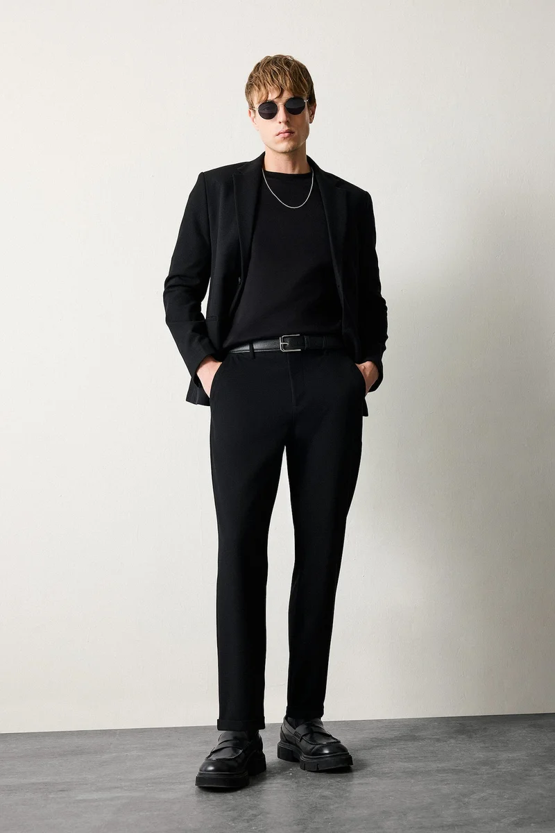 Tailored Fit Straight Leg Trousers