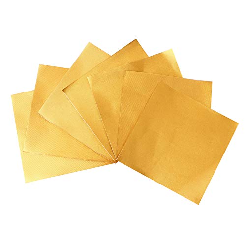 Webake Chocolate Wrappers Golden Aluminium Foil 4 x 4 inch Square Candy Wrappers 100 PCS Wrapping Paper For Party Wedding Birthday Christmas