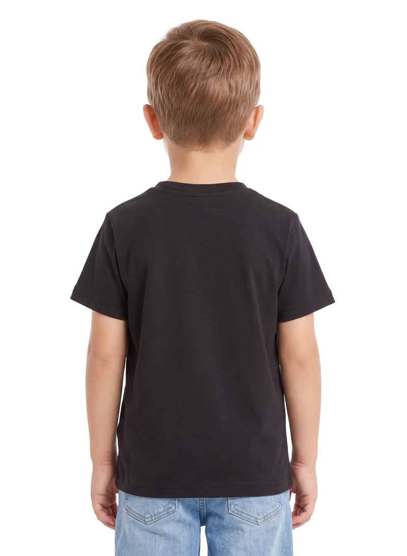 Trucare The Smurfs Multi-Character Logo Graphic T-Shirt for Kids | Casual Crew Neck Character Print Tee