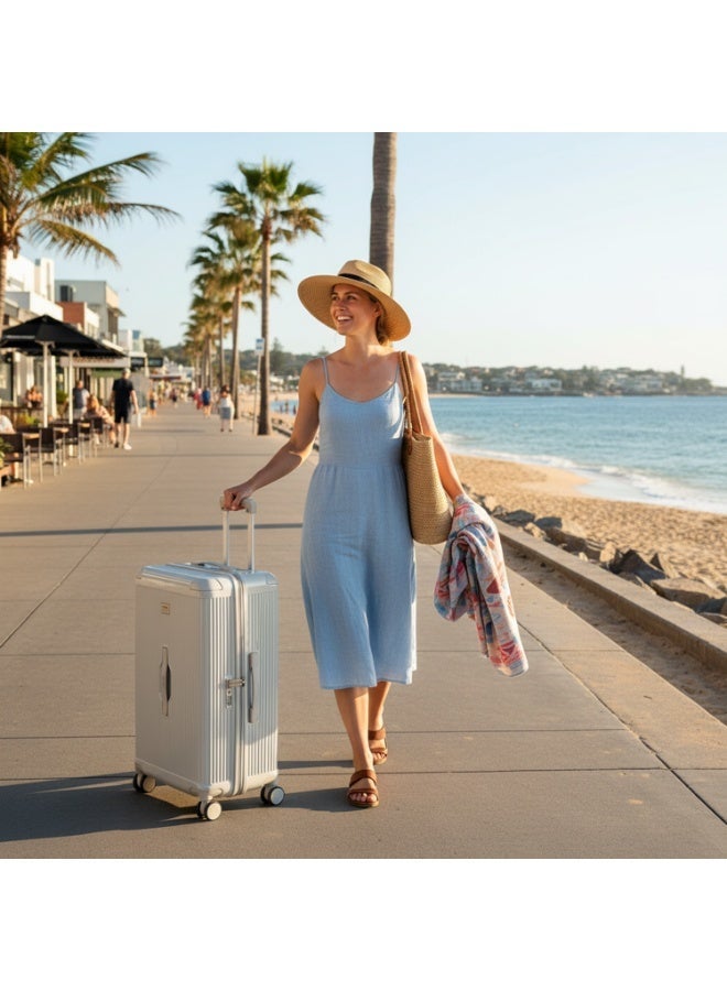 LIGHTGO 7672 22"+28" 2Pcs set luggage ,Beige color suitcase ,PC Suitcase ,Trunk case check in luggage ,with TSA travel case ,YKK zipper - Image 4