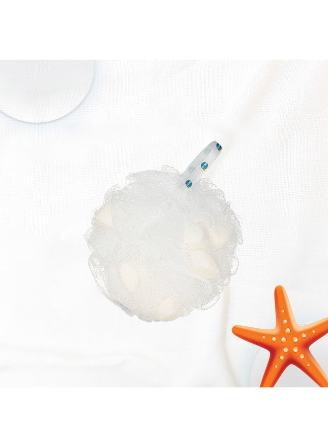 Balmy White Bath Sponge with soap pebbles 67gm  | Soft Cleansing Sponge for a Refreshing Bath Experience - Image 2