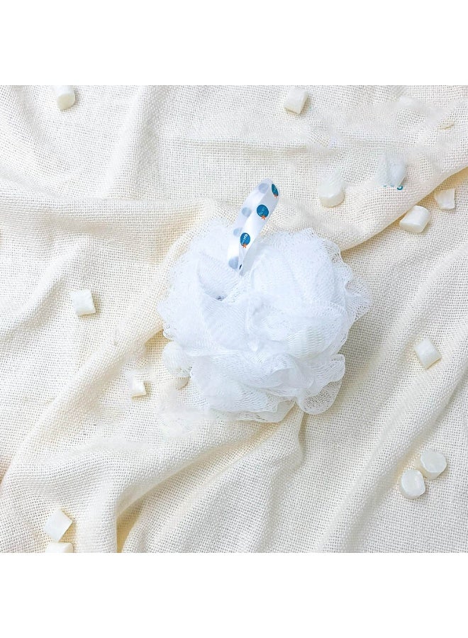 Balmy White Bath Sponge with soap pebbles 67gm  | Soft Cleansing Sponge for a Refreshing Bath Experience - Image 4
