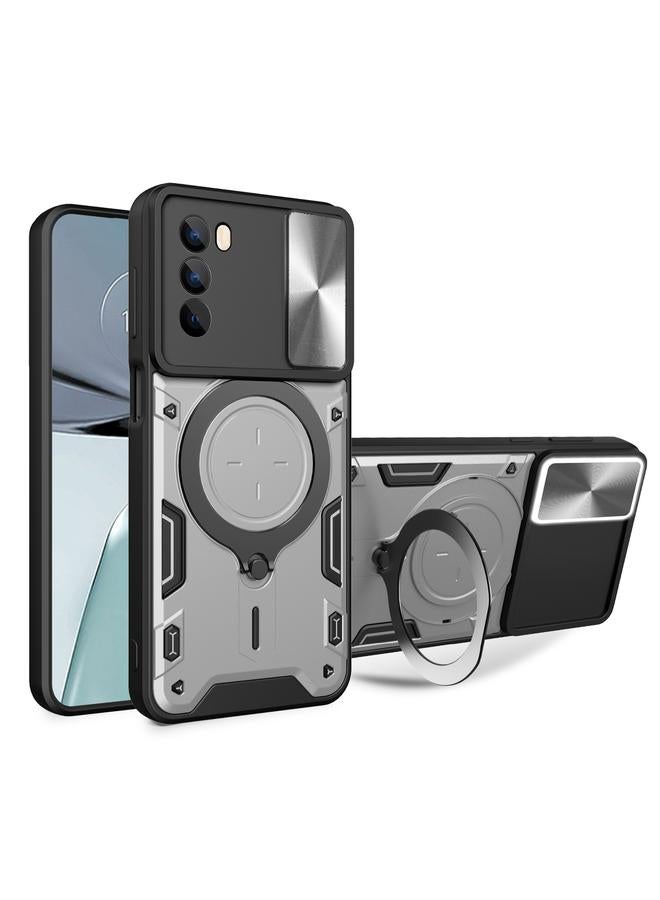 erorex Case For Motorola Moto G62 CD Texture Sliding Camshield Magnetic Holder Phone Case - Image 1