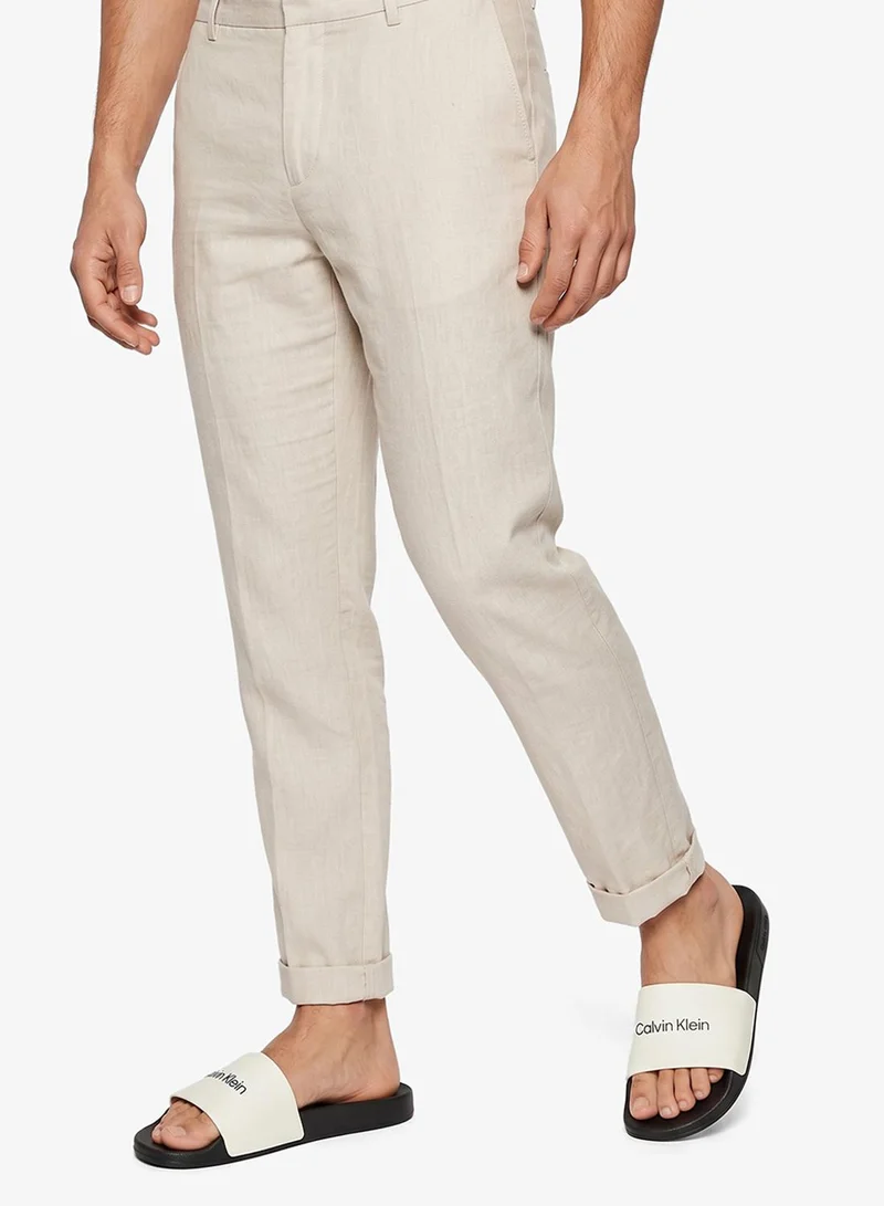 Calvin Klein Black/Bright White Nemo - Contoured Logo Sliders for Men | Best Price UAE