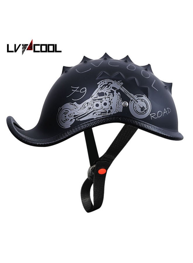 2 Sao Harley Motorcycle Battery Bike Helmet, Men's And Women's Half Helmet, Retro Motorcycle Helmet, Electric Bike Stylish Lightweight Riding Helmet
