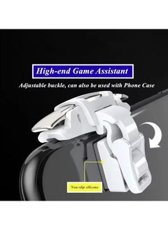 T I G O Mobile Phone Gaming PUBG/CODM Game Trigger, Counter-material Gamepad, L1, R1, Aim Shooting, ABS Key Button, IPhone, Android, 2Pcs of Glove White  - Image 4