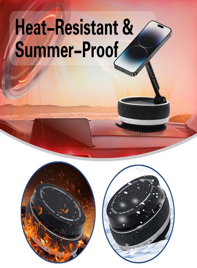 JanFeel Vacuum Magnetic Phone Holder for Car, 360° Rotating Car Phone Mount with Suction Cup, Magsafe Cellphone Holder Stand Bracket for iPhone, Mobile Car Accessories for Dashboard & Windshield - Image 3