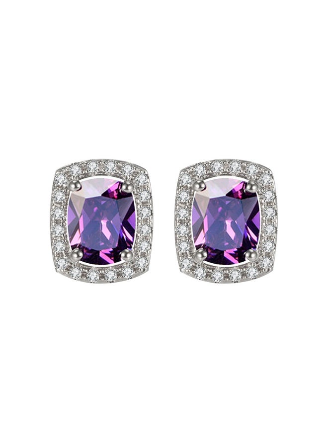 KUYING Temperament Inlaid Diamond Gemston Crystal Earrings With Hooks And Studs 