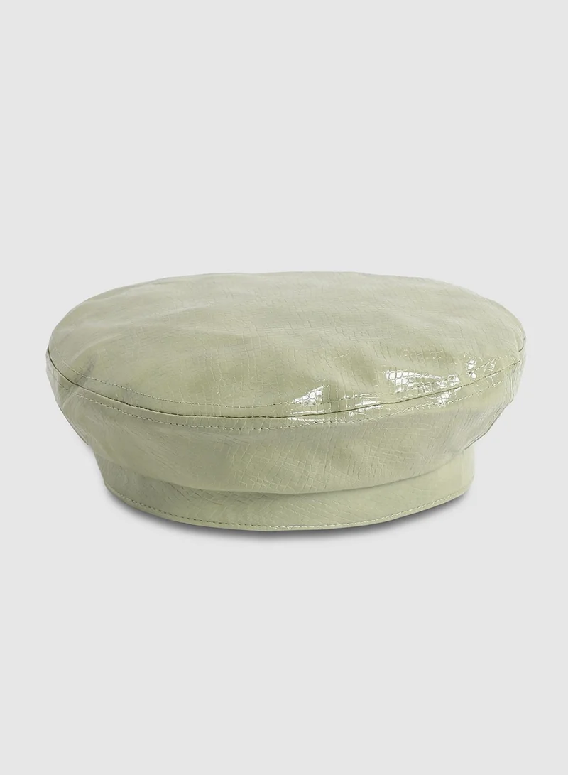 Haute Sauce  Pebbled Beret Hat - Sage Green for Women | Best Price UAE