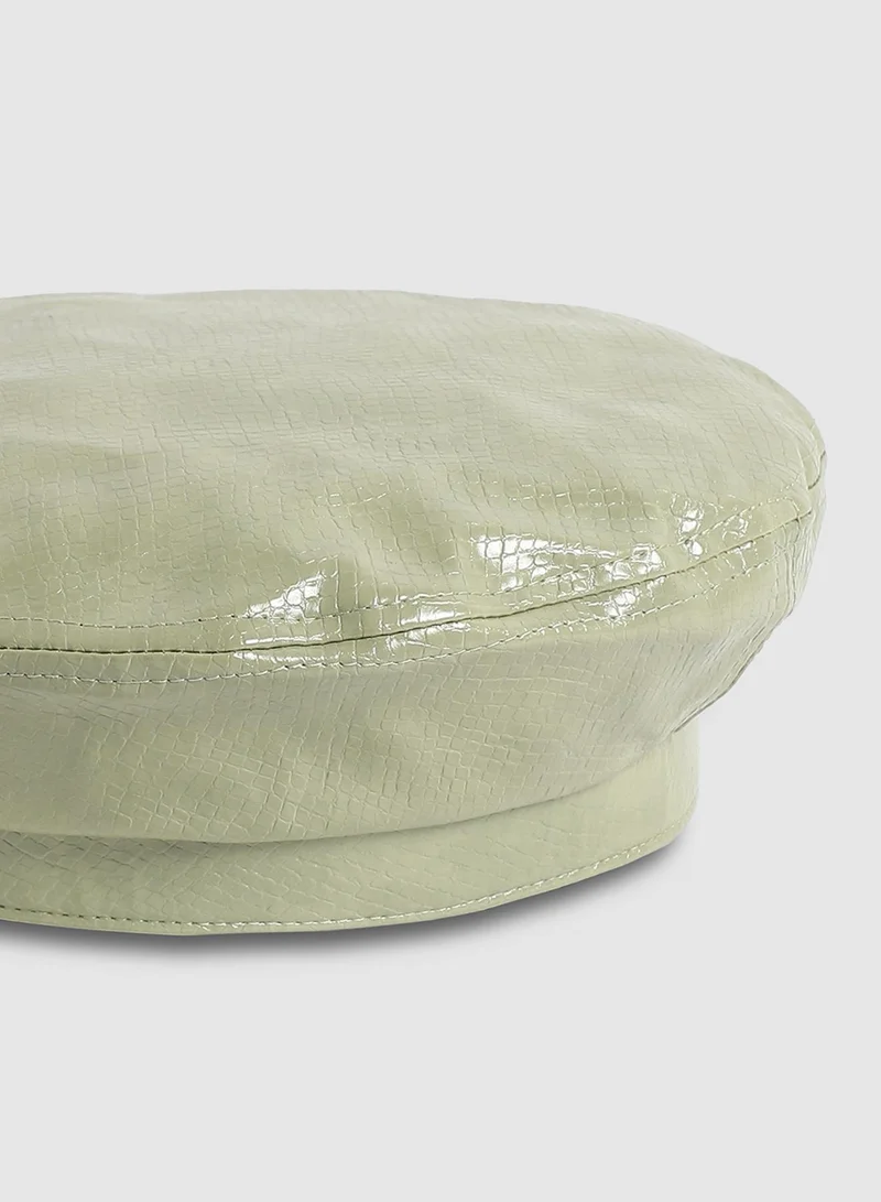 Haute Sauce  Pebbled Beret Hat - Sage Green for Women | Best Price UAE