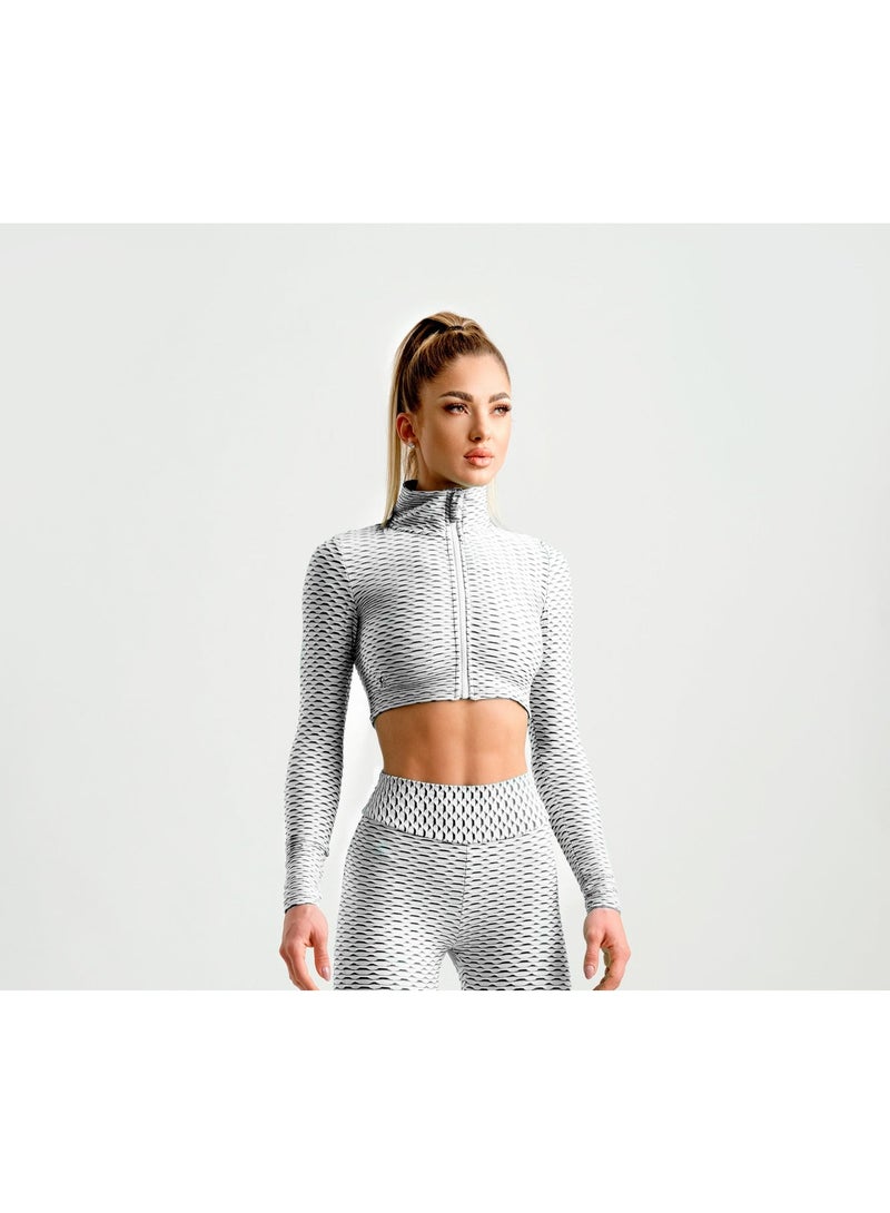 Tessitura Crop zipper top 3D - White - Image 2