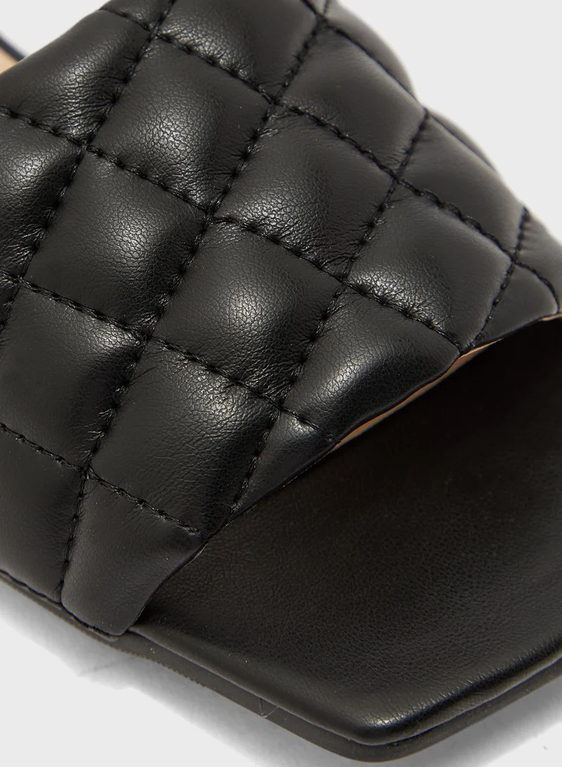 Ginger Flat Quilted Slide Sandals