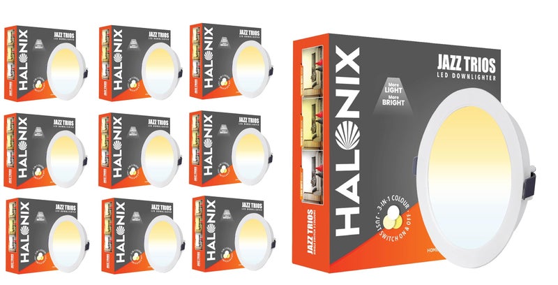 Halonix 18W Jazz Multi-Color 3 in 1 Ceiling Light | Cutout-6 inch| Recessed Ceiling Light | Led Recessed Downlighter | Color-White,Off White,Yellow| Pack 10 - Image 5