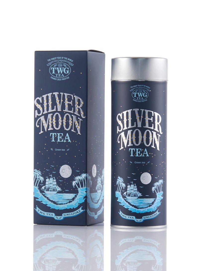TWG Tea Silver Moon Tea | Loose Leaf Green Tea Blend in Haute Couture Tea Tin Gift, 100g - Image 1