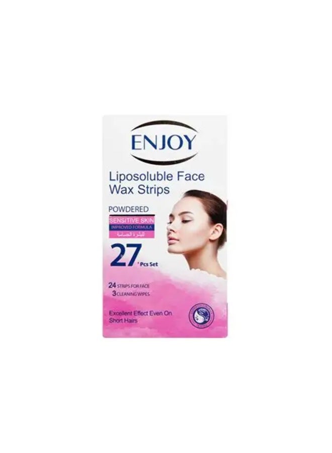 ENJOY Liposoluble Face Wax Strips for Sensitive Skin, 27 Pieces Set