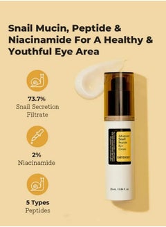 CARVENCHY 2 Pcs Advanced Snail Peptide Eye Cream  A 72% Snail Secretion Filtrate, Peptide and Niacinamide based eye cream，Brightening eye cream for fine lines and dark circles with Snail Mucin and Niacinamide.  - Image 4
