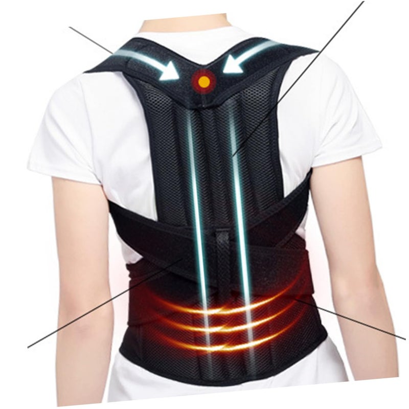 Adjustable Posture Corrector Back Brace XXL Black Lumbar Support for Men and Women - Image 4