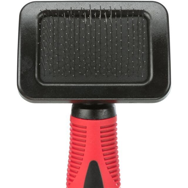 Trixie Pet Grooming Soft Slicker Brush for Dogs, Made Of Plastic Handle With Rubber Grip/Metal, Easy To Use, For All Types Of Breeds And Sizes, 7 x 16 Cm - Image 1