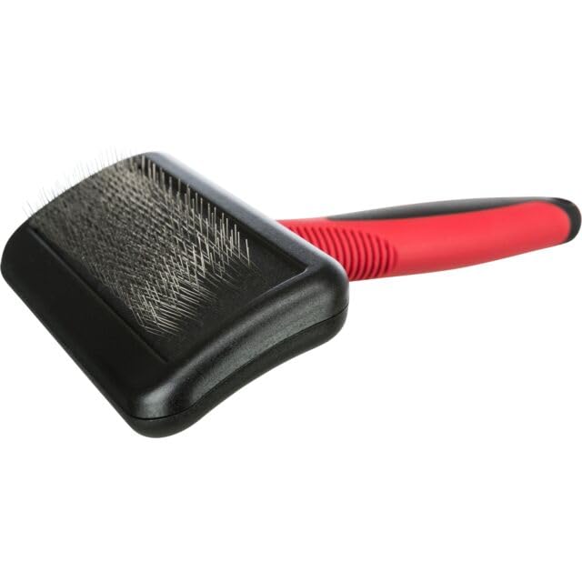 Trixie Pet Grooming Soft Slicker Brush for Dogs, Made Of Plastic Handle With Rubber Grip/Metal, Easy To Use, For All Types Of Breeds And Sizes, 7 x 16 Cm - Image 3
