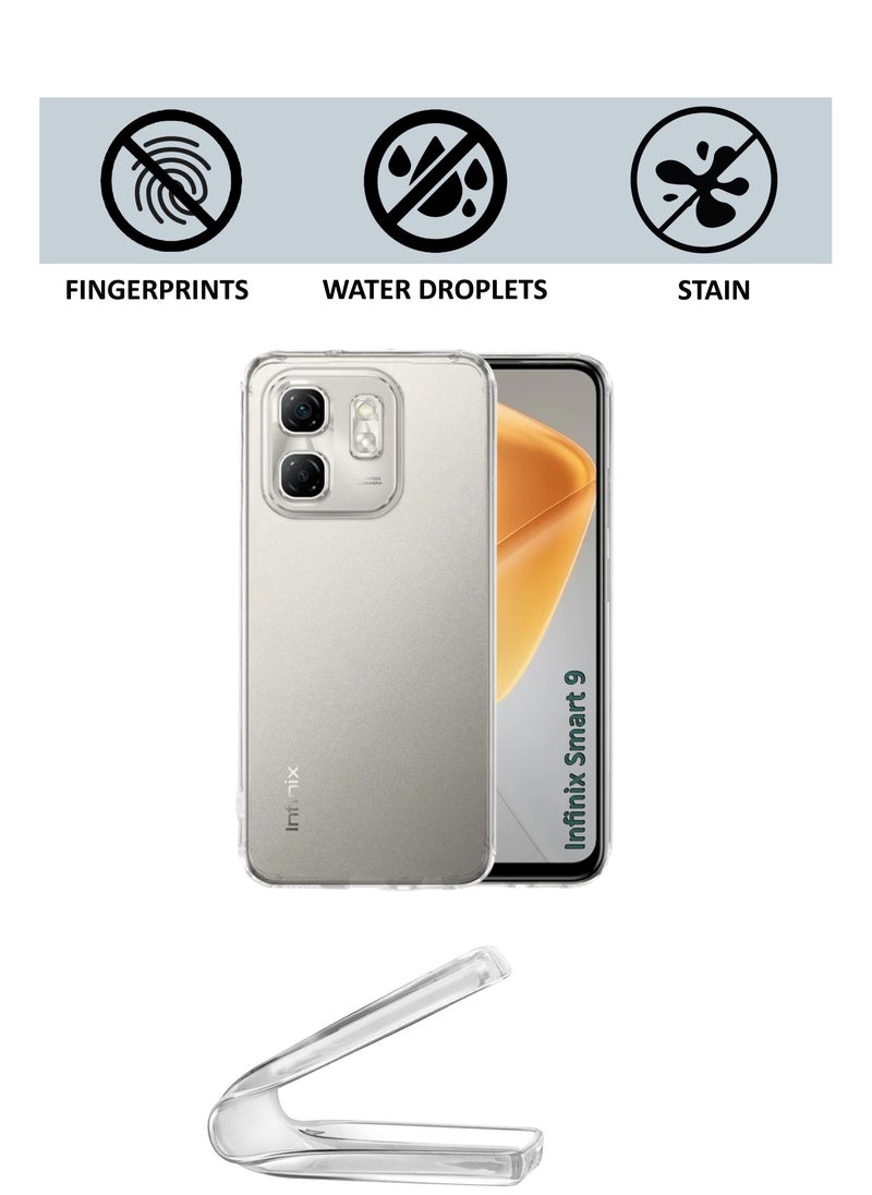 Generic Infinix Smart 9 - 2in1 Pack Soft Flexible Transparent Silicone Protective Back Case Cover And Tempered Glass Screen Protector  - Image 4