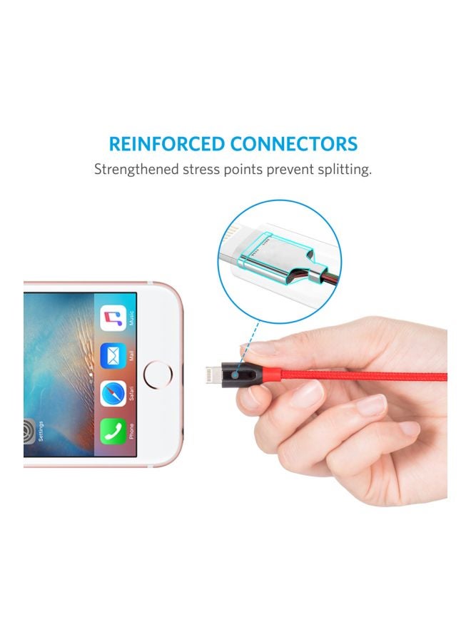 Anker Cable For iPhone 0.9M/ 3Ft A8121H92 Red - Image 3