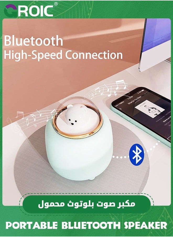GROIC Bluetooth Speaker with Lights, Bear Wireless Adjustable Dual Night Light for Kawaii Room Decor, Bedroom Birthday Gifts Teen Girls Kids Cute Stuff  - Image 3