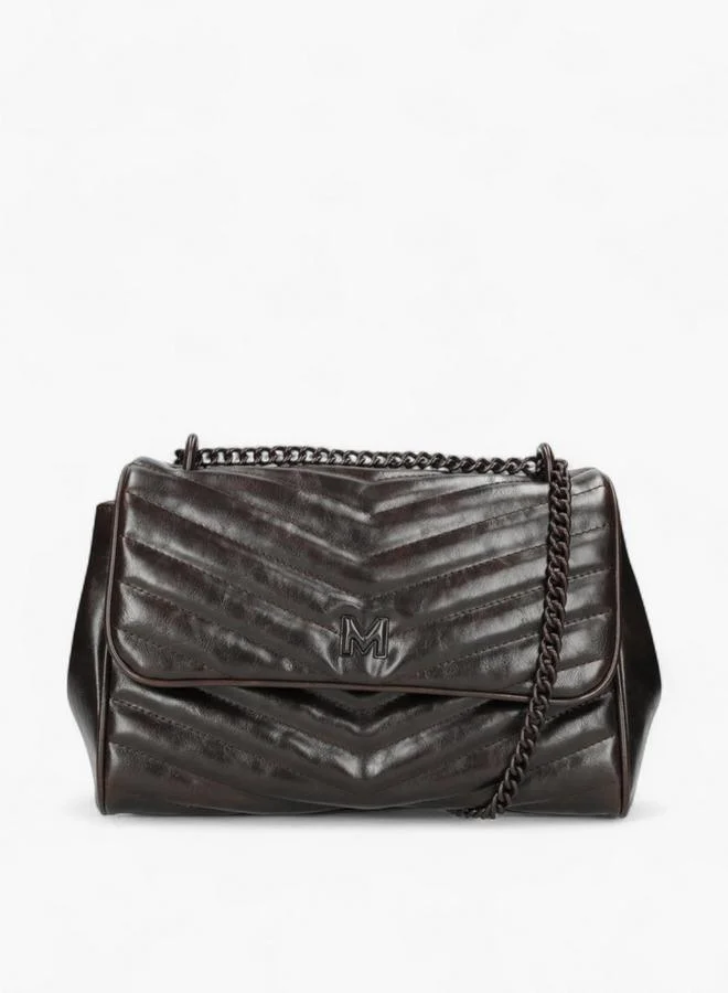 MEXX Textured Shoulder Bag with Chain Strap