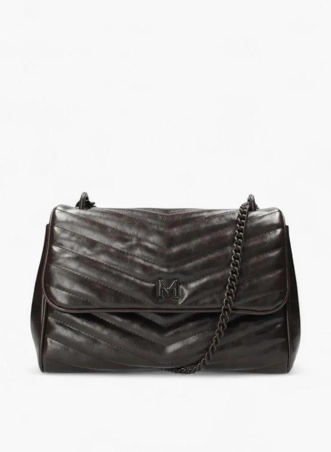 MEXX Textured Shoulder Bag with Chain Strap