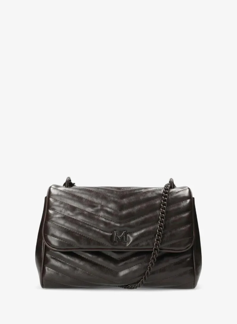 Textured Shoulder Bag with Chain Strap