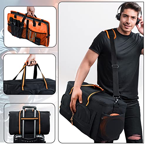 MYBAGZING حقيبة DJ MYBAGZING للمعدات، حقيبة الحفلات للموسيقيين، حقيبة كابل DJ كبيرة، مع حاويات إسفنجية لجهاز Pioneer DDJ flx4 DDJ-400، DDJ-SB3 SB2، DDJ-RB، وحدة تحكم Numark، فواصل مبطنة لملحقات DJ - Image 5
