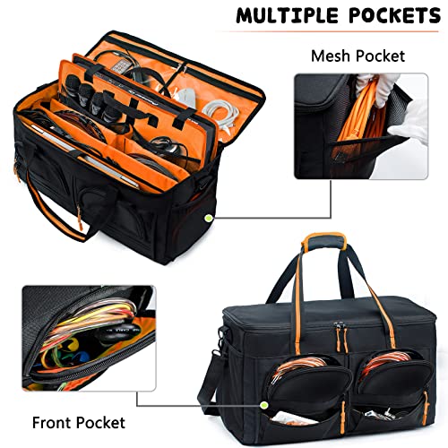 MYBAGZING حقيبة DJ MYBAGZING للمعدات، حقيبة الحفلات للموسيقيين، حقيبة كابل DJ كبيرة، مع حاويات إسفنجية لجهاز Pioneer DDJ flx4 DDJ-400، DDJ-SB3 SB2، DDJ-RB، وحدة تحكم Numark، فواصل مبطنة لملحقات DJ - Image 4