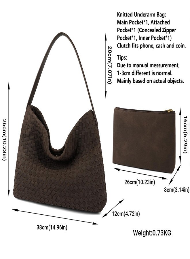 Queenoris Suede Purses Bag for Women, Top Handle Shoulder Bag Vegan Leather Hobo Bag Slouchy Travel Tote Bag Satchel for Work - Image 4