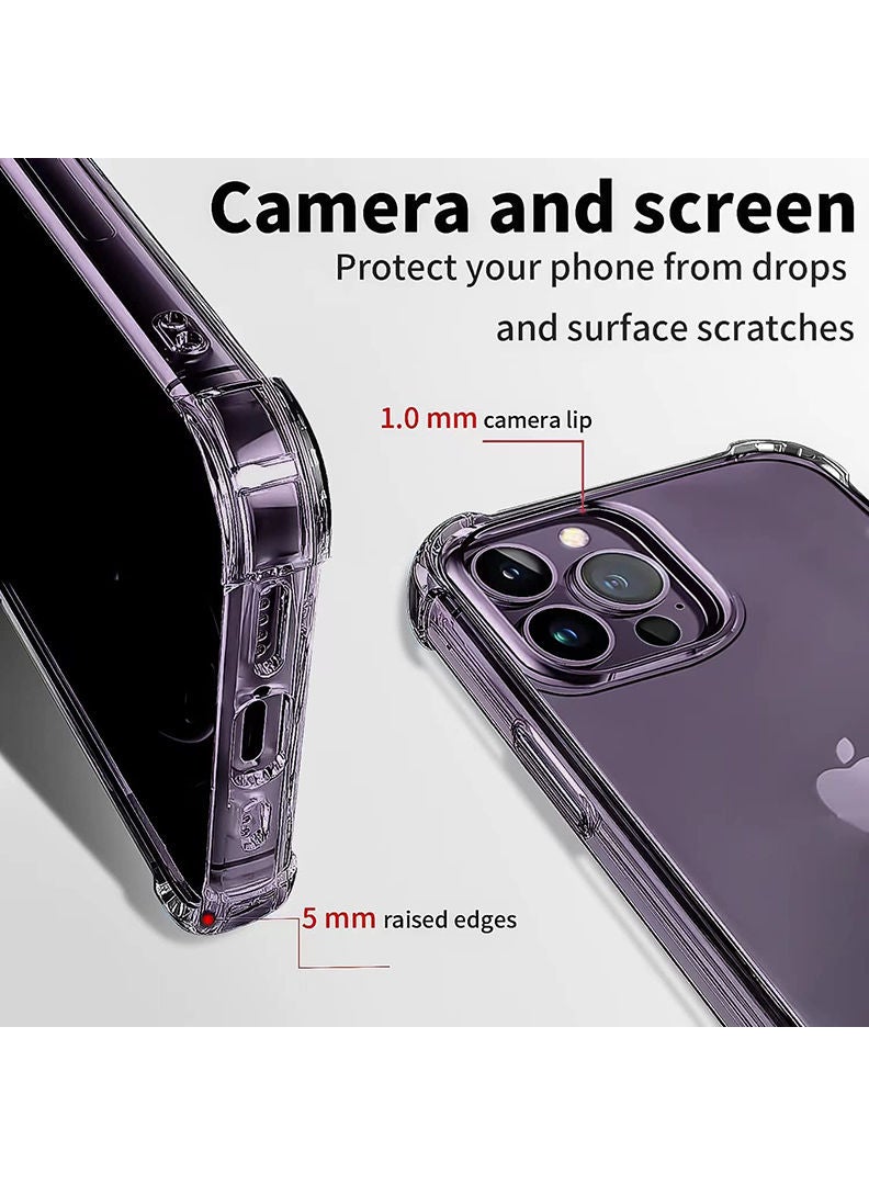 Theodor Protective Case for iPhone 14 Pro Max 6.7-inch Compatible Wireless Charging, Shockproof Phone Bumper Cover, Anti-Scratch Clear Back (Clear) - Image 3